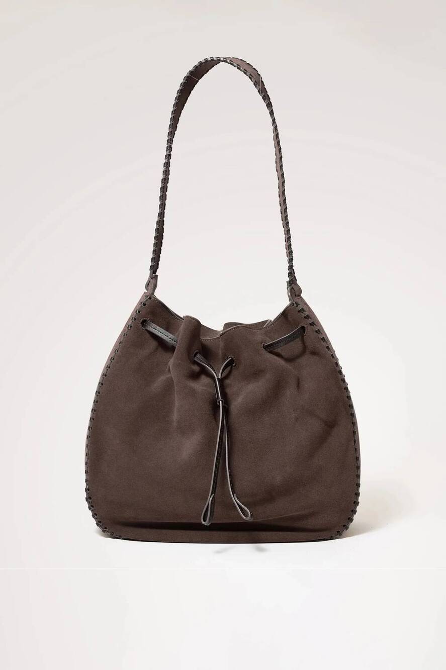 NEW RAILS women's the firenze bucket bag in dark brown suede